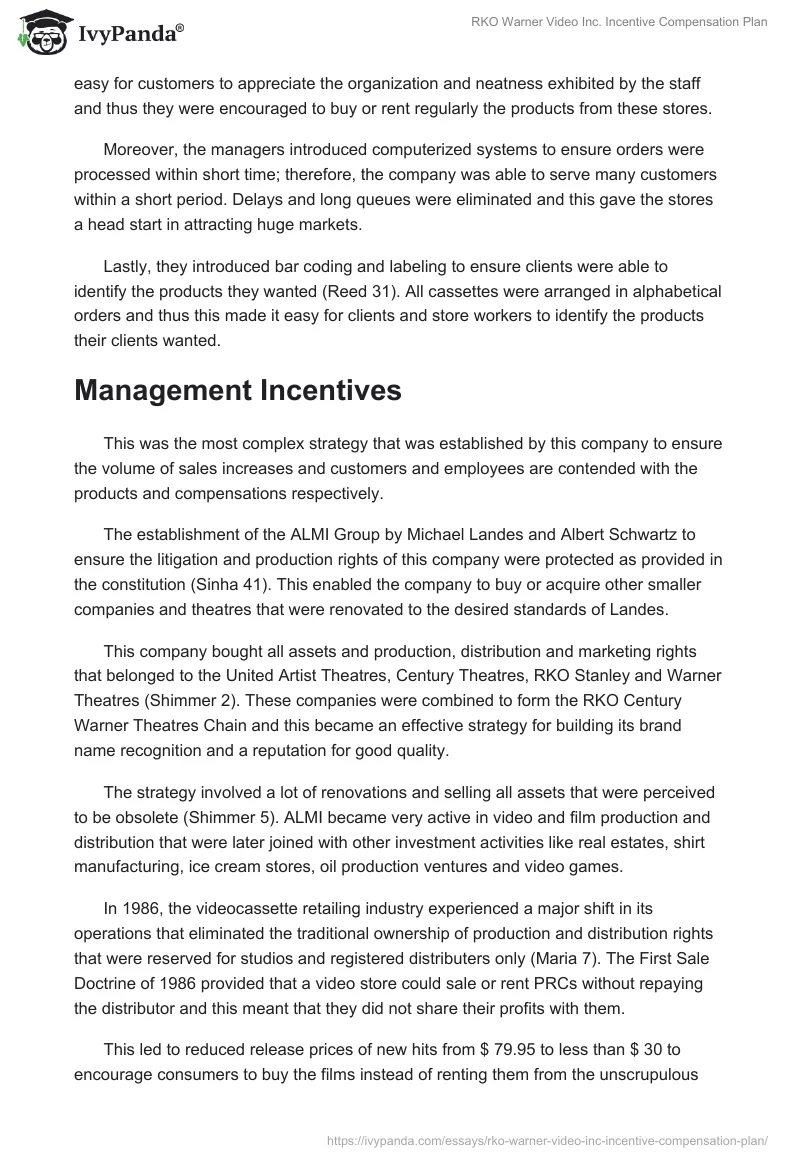 RKO Warner Video Inc. Incentive Compensation Plan. Page 3