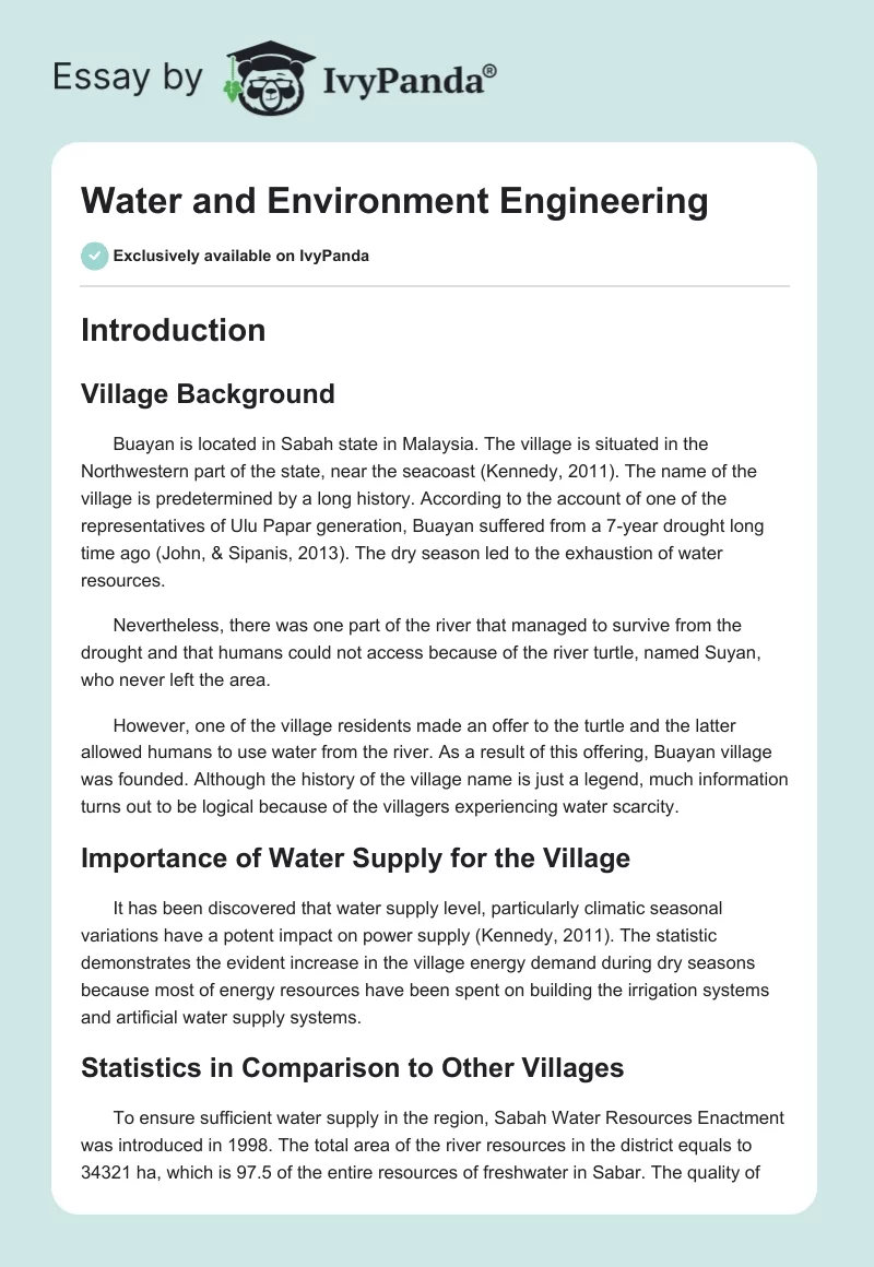 Water and Environment Engineering. Page 1