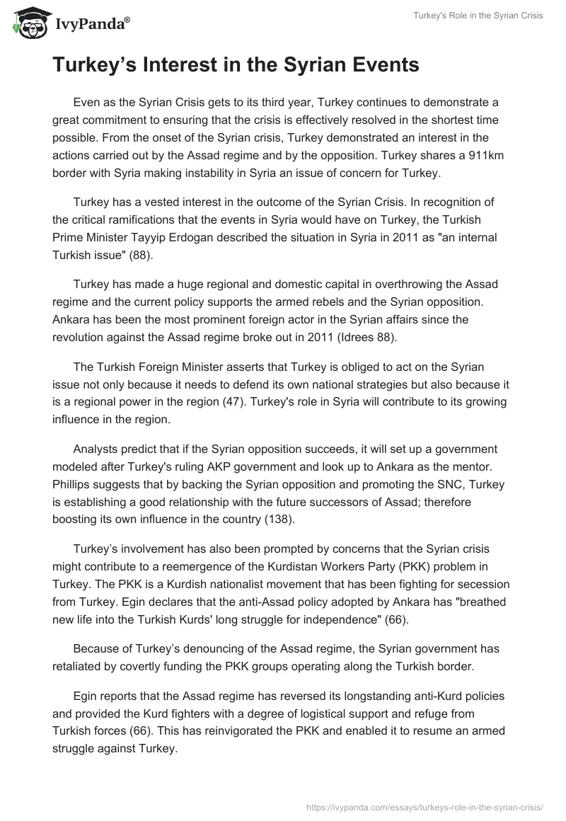 Turkey's Role in the Syrian Crisis. Page 2