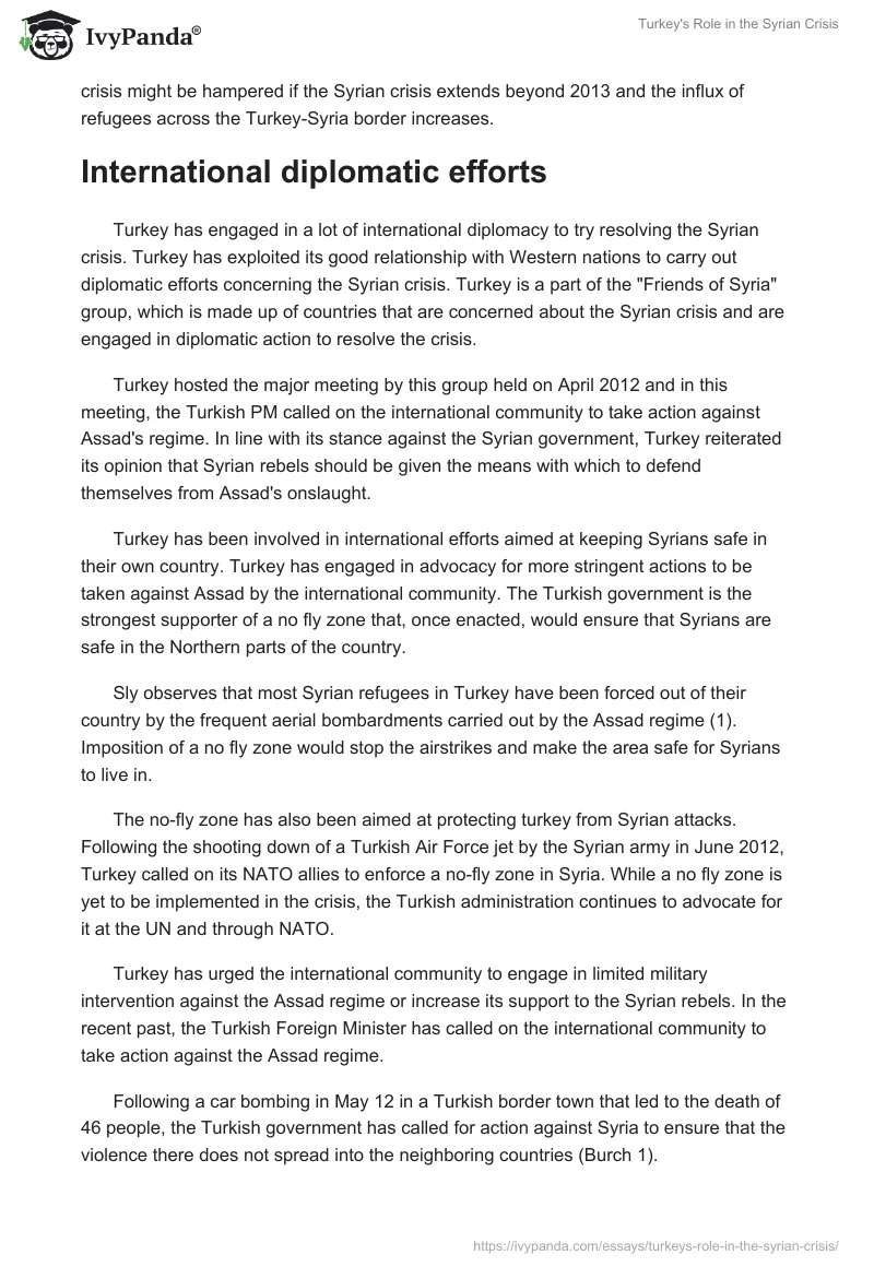 Turkey's Role in the Syrian Crisis. Page 4