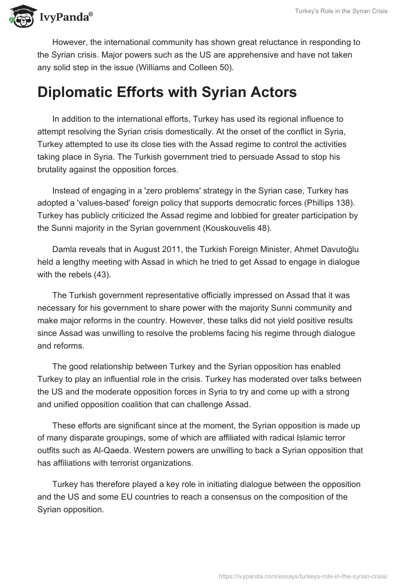Turkey's Role in the Syrian Crisis. Page 5