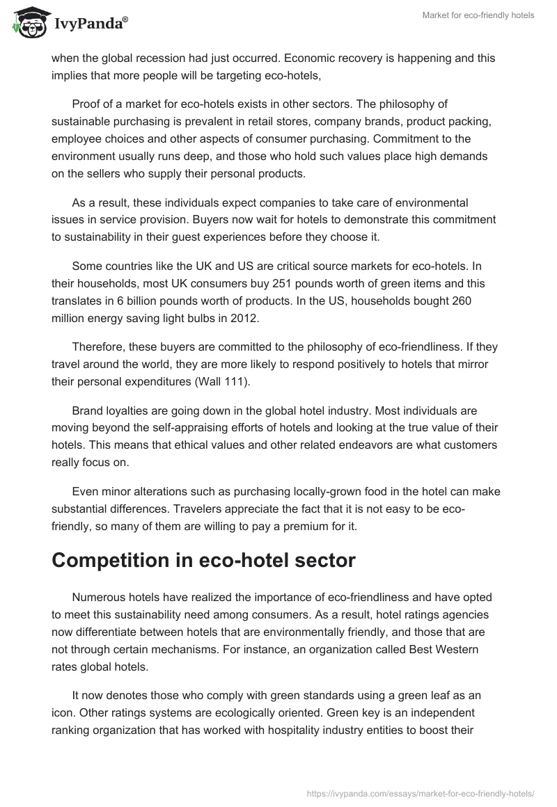 Market for eco-friendly hotels. Page 2