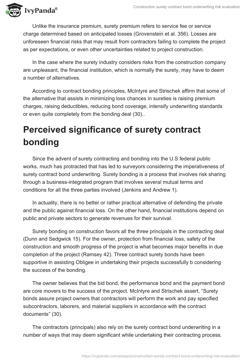 Construction Surety Contract Bond Underwriting Risk Evaluation. Page 4