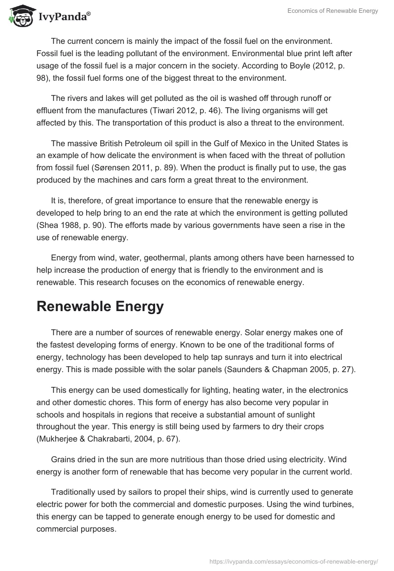 Economics of Renewable Energy. Page 2