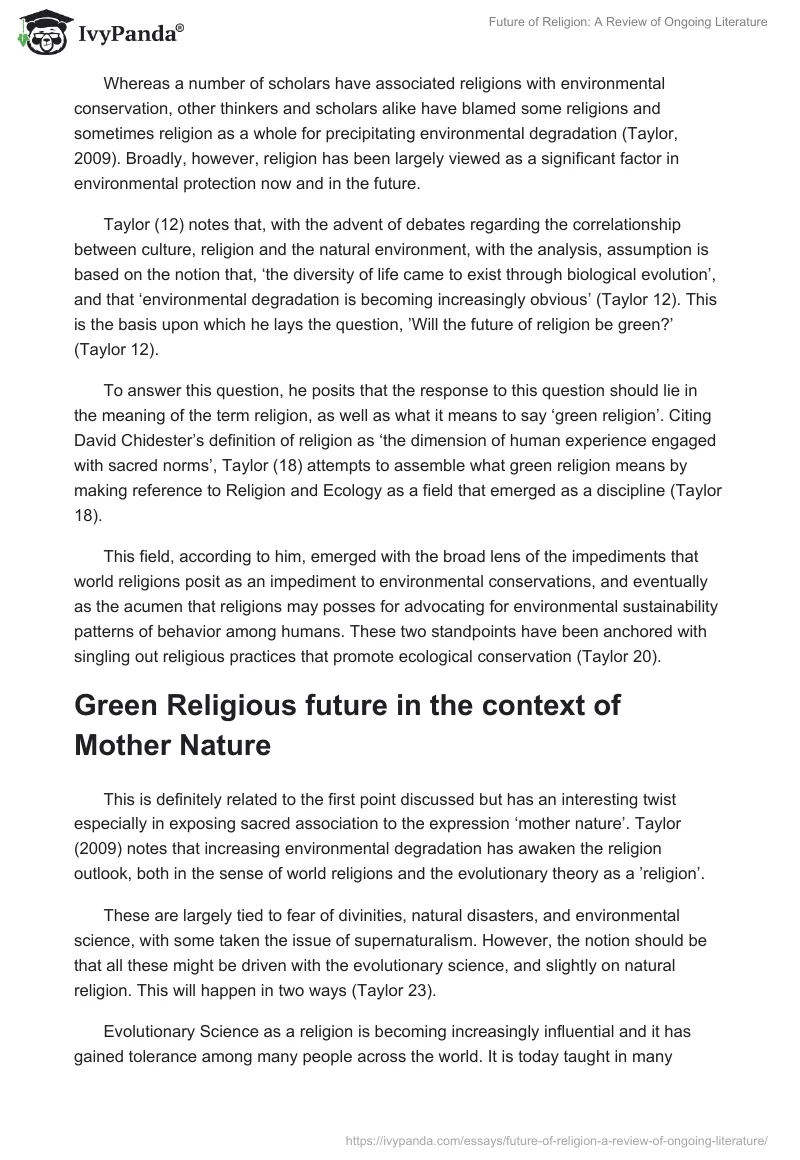 Future of Religion: A Review of Ongoing Literature. Page 2