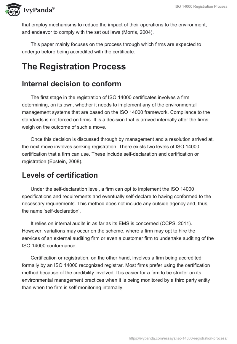 ISO 14000 Registration Process. Page 2