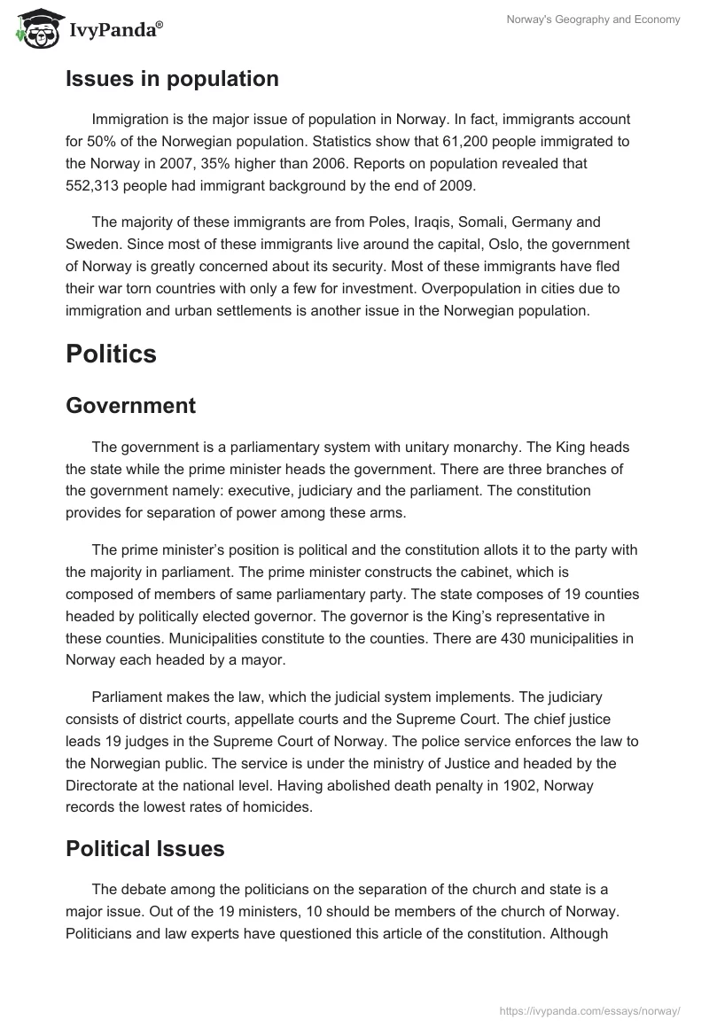 Norway's Geography and Economy. Page 4