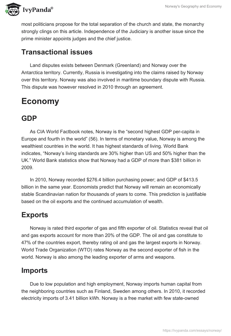 Norway's Geography and Economy. Page 5