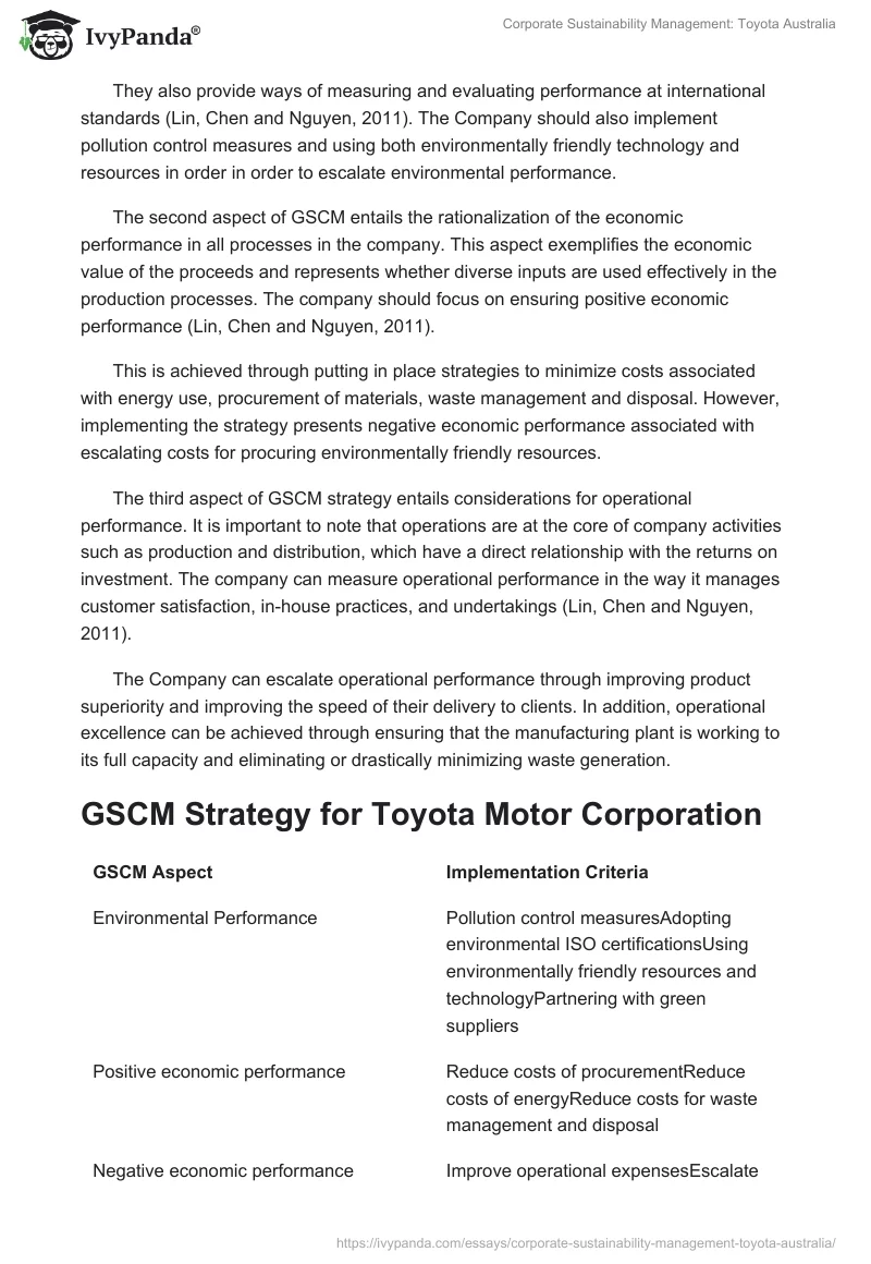Corporate Sustainability Management: Toyota Australia. Page 5