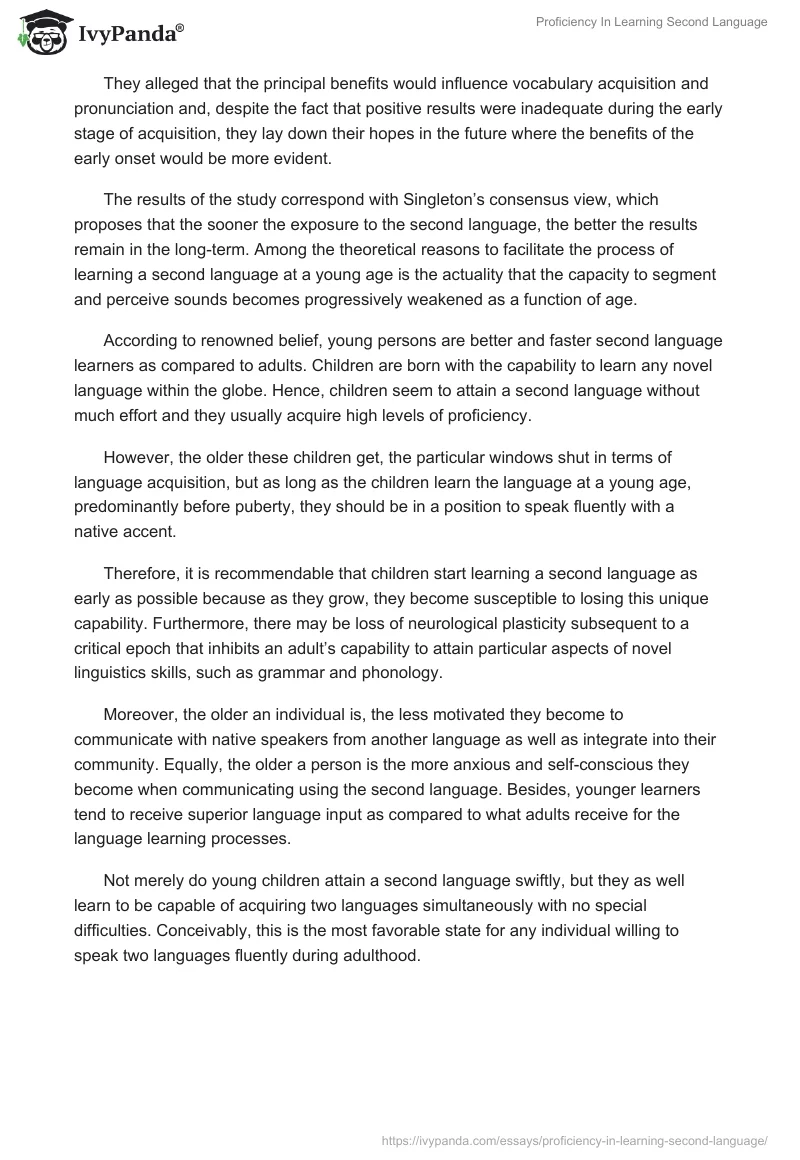 Proficiency In Learning Second Language. Page 3