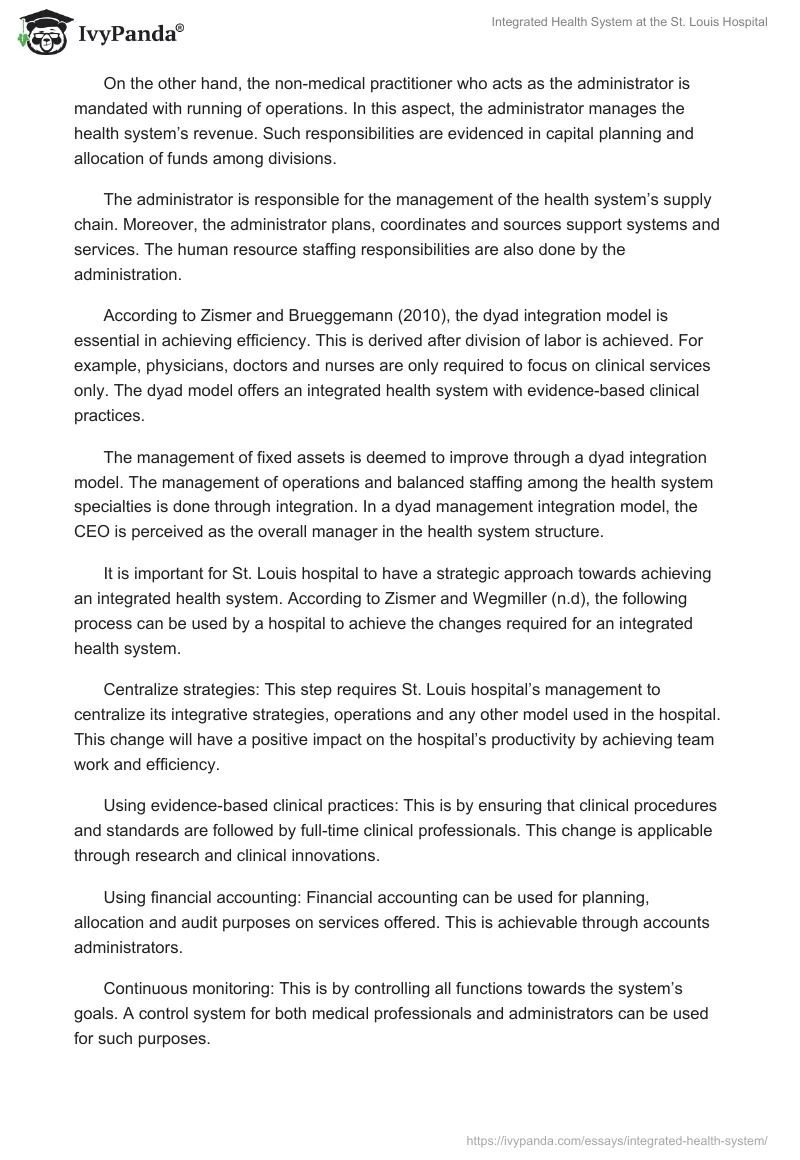 Integrated Health System at the St. Louis Hospital. Page 3