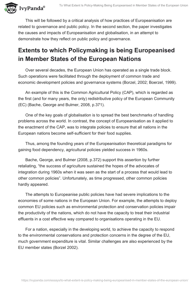 To What Extent Is Policy-Making Being Europeanised in Member States of the European Union. Page 2