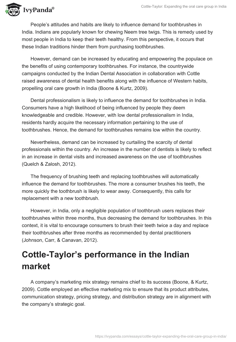 Cottle-Taylor: Expanding the oral care group in India. Page 2