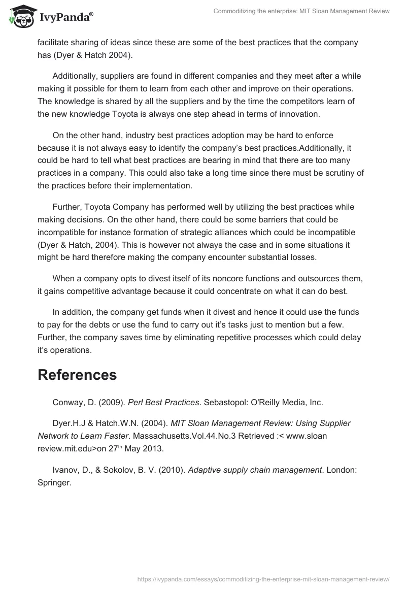 Commoditizing the enterprise: MIT Sloan Management Review. Page 2