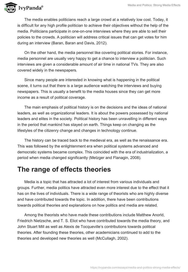 Media and Politics: Strong Media Effects. Page 3