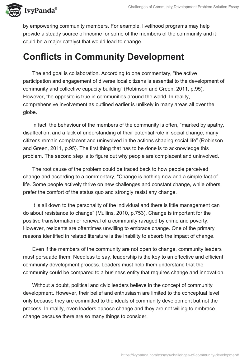 Challenges of Community Development Problem Solution Essay. Page 3