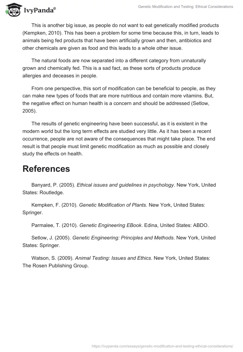 Genetic Modification and Testing: Ethical Considerations. Page 2
