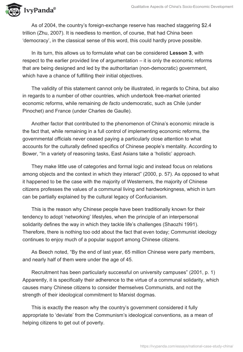 Qualitative Aspects of China's Socio-Economic Development. Page 5