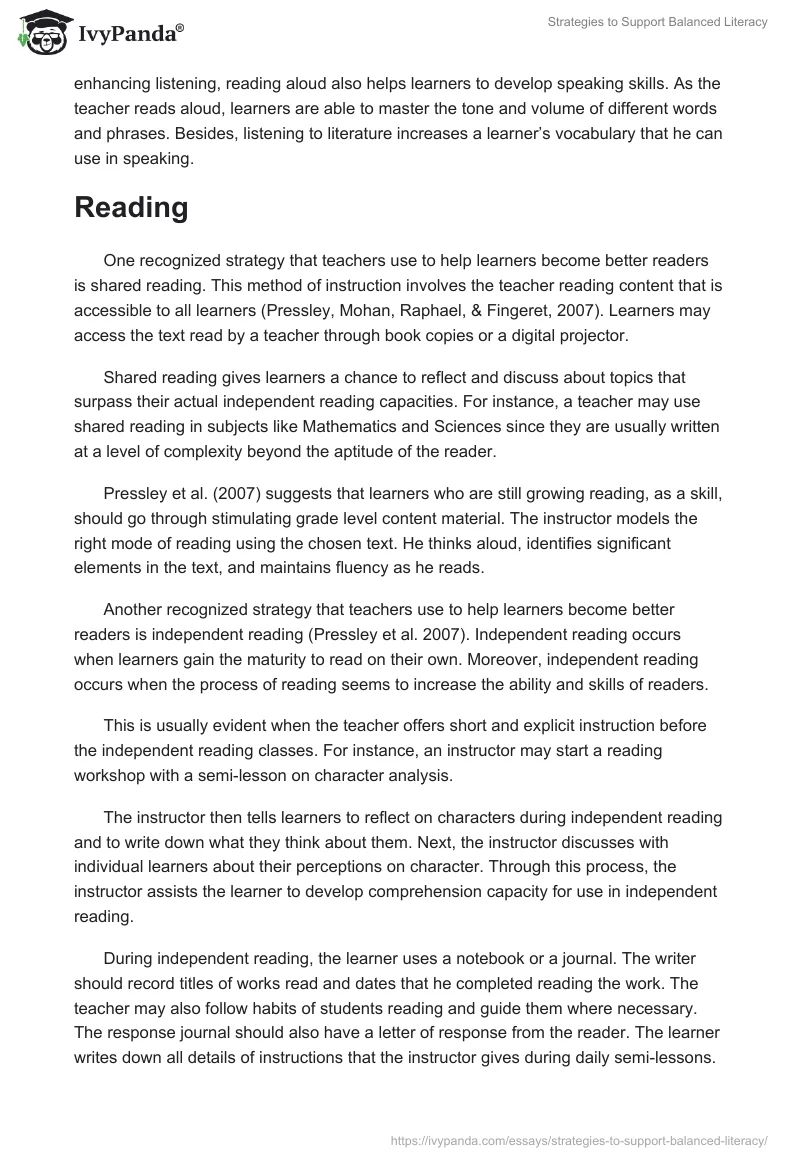 Strategies to Support Balanced Literacy. Page 4