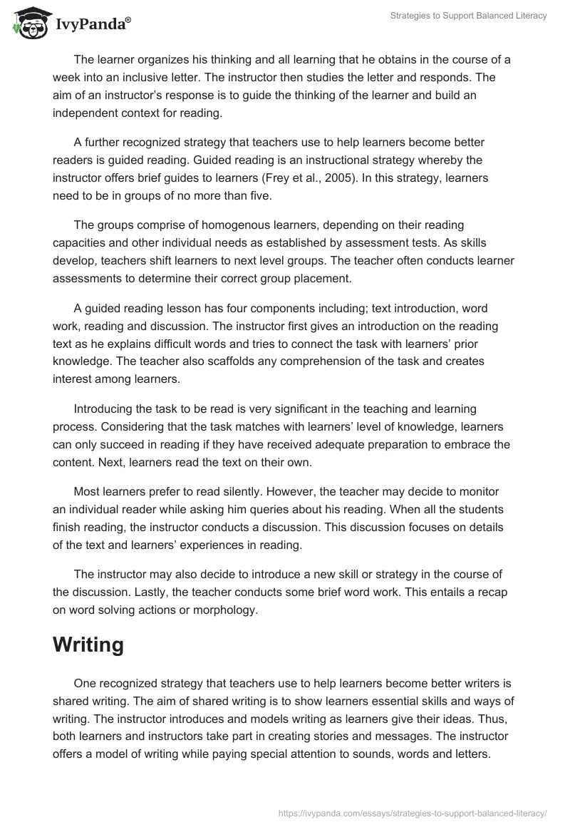 Strategies to Support Balanced Literacy. Page 5