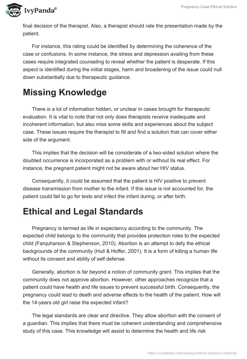 Pregnancy Case Ethical Solution. Page 3