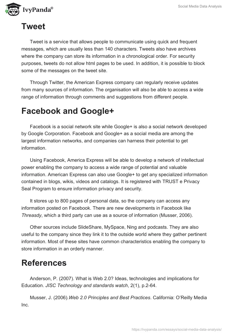 Social Media Data Analysis. Page 2