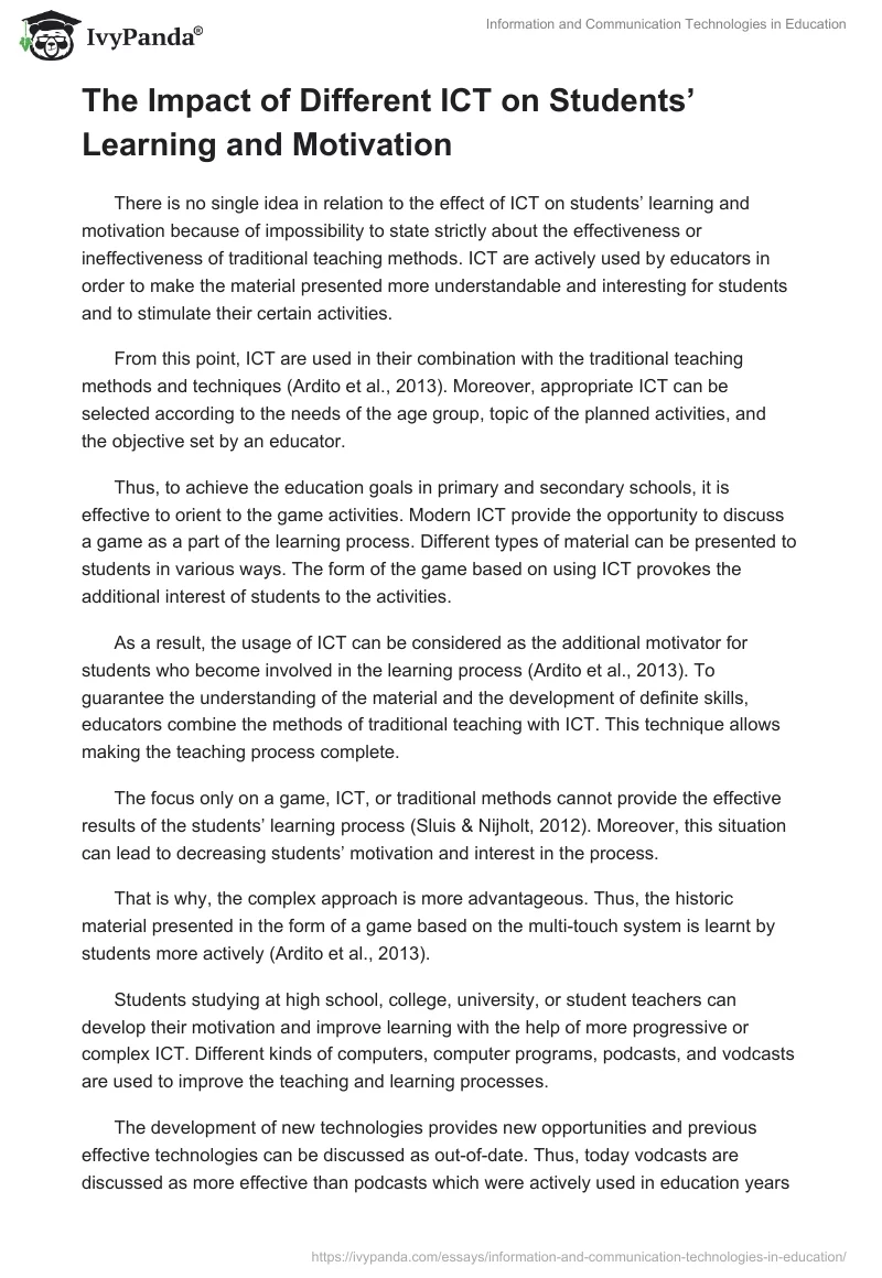 Information and Communication Technologies in Education. Page 2