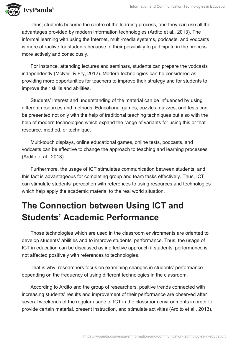 Information and Communication Technologies in Education. Page 4