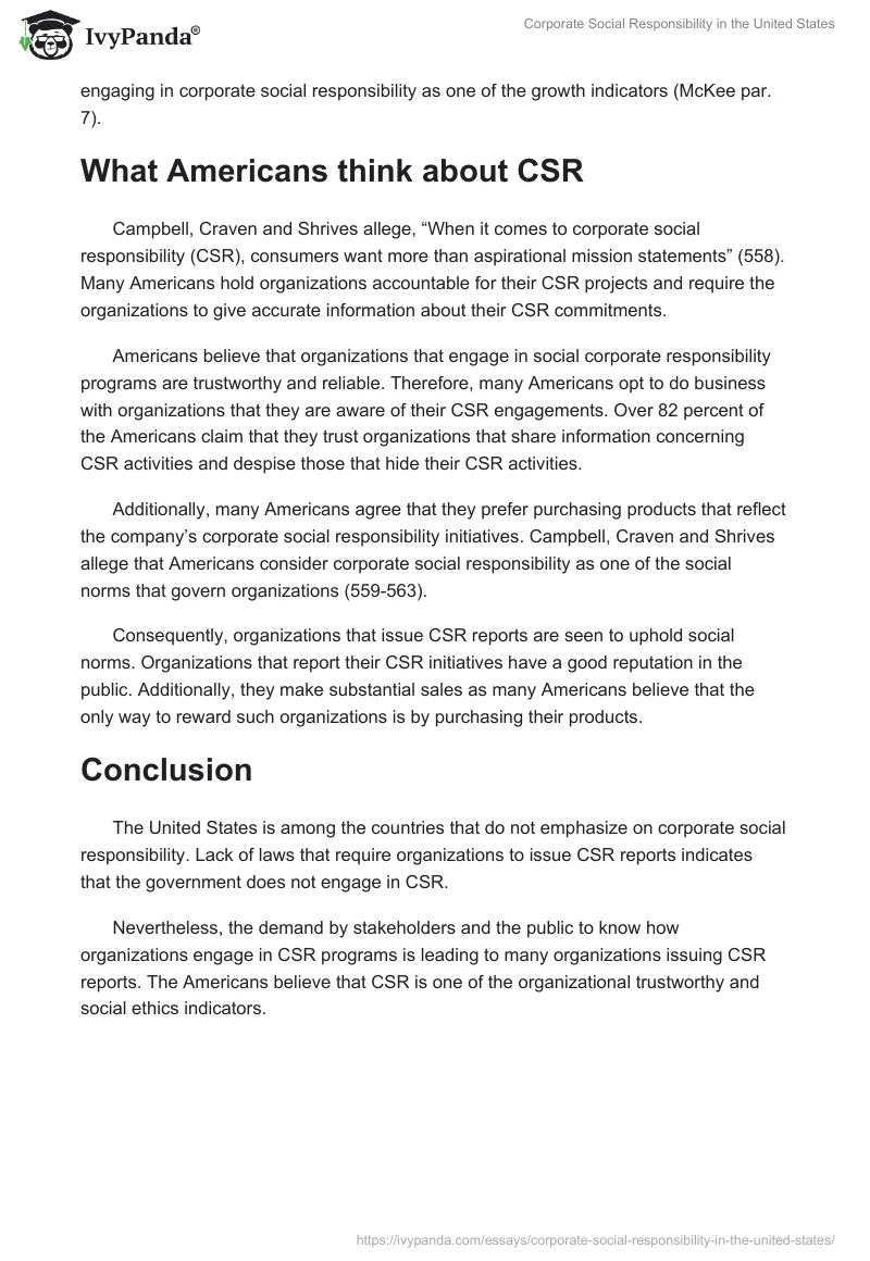 Corporate Social Responsibility in the United States. Page 3