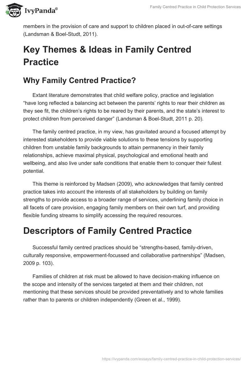 Family Centred Practice in Child Protection Services. Page 2