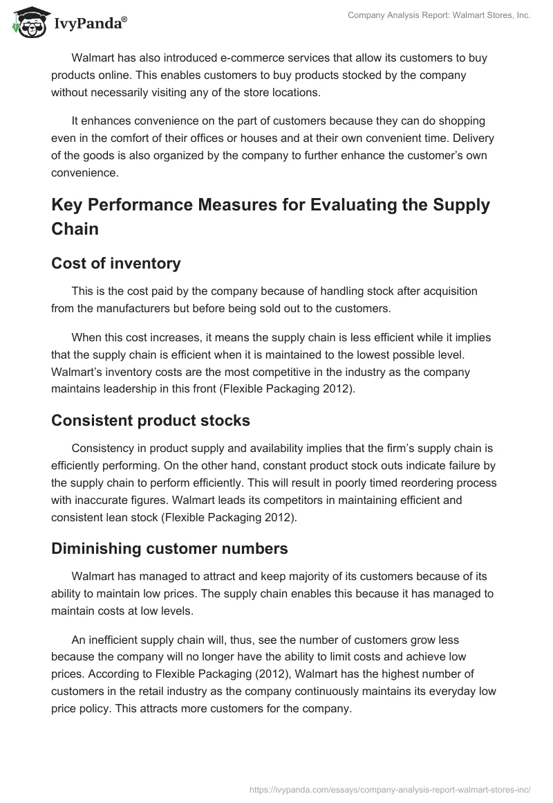 Company Analysis Report: Walmart Stores, Inc.. Page 5