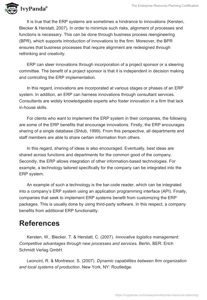 The Enterprise Resource Planning Codification. Page 2
