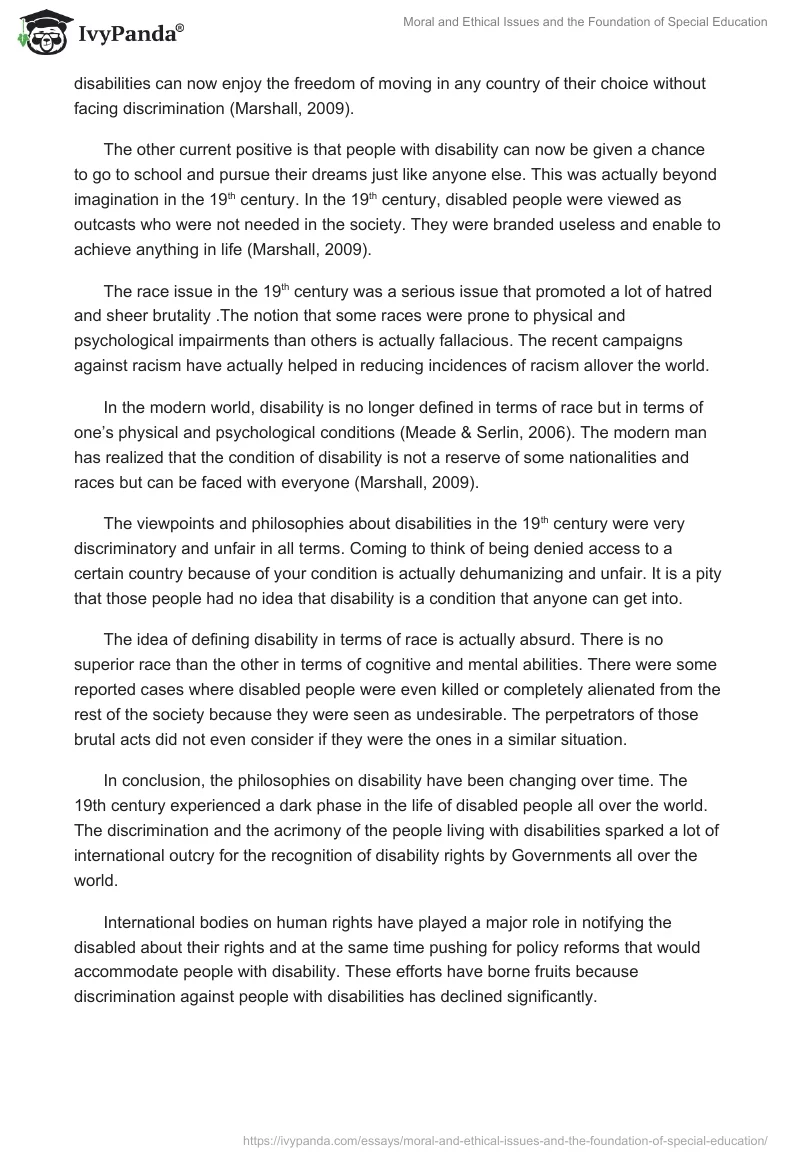 Moral and Ethical Issues and the Foundation of Special Education. Page 4