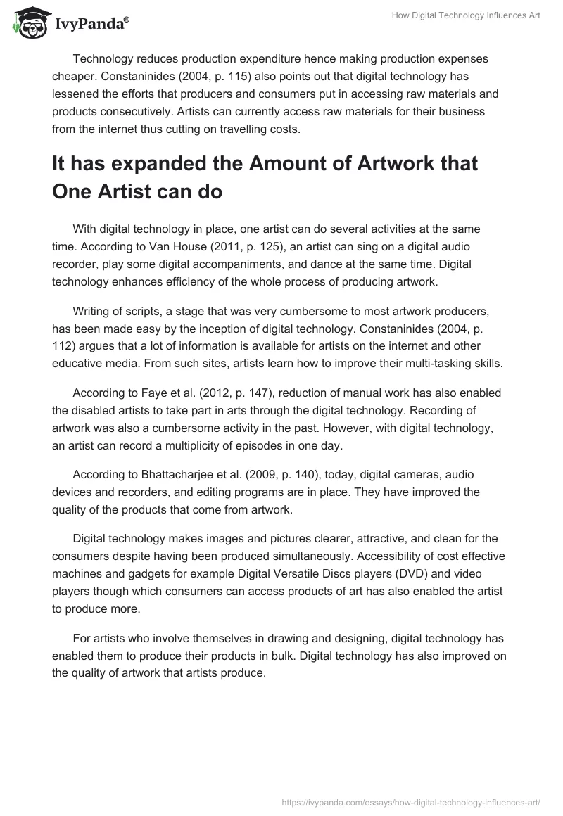 How Digital Technology Influences Art. Page 2