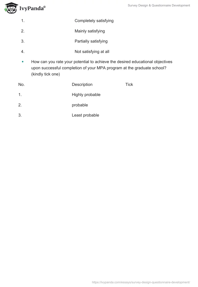 Survey Design & Questionnaire Development. Page 5