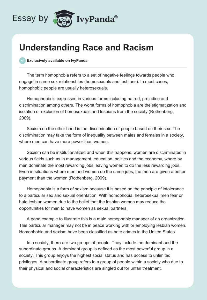 Understanding Race and Racism. Page 1