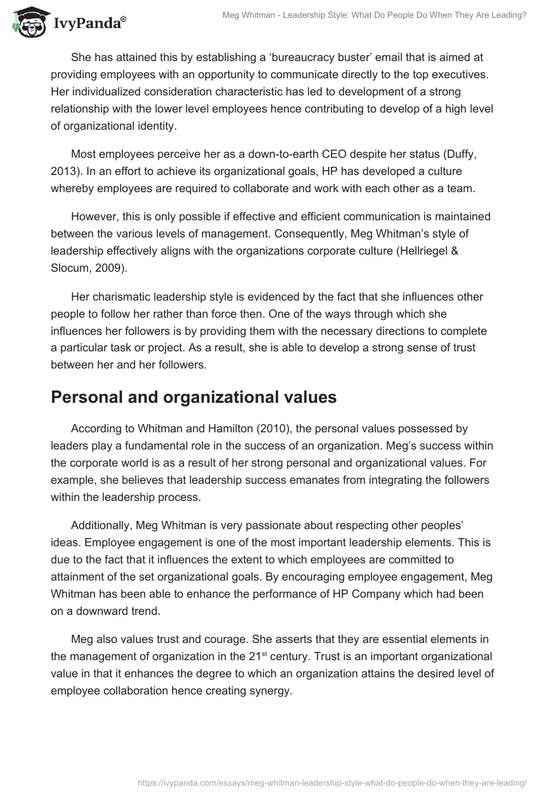 Meg Whitman - Leadership Style: What Do People Do When They Are Leading?. Page 2