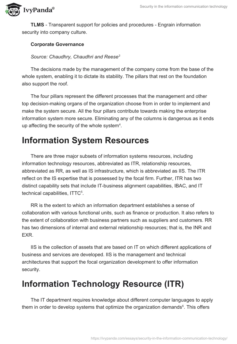 Security in the Information Communication Technology. Page 4