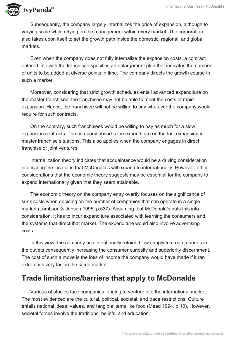 International Business - McDonald’s. Page 4