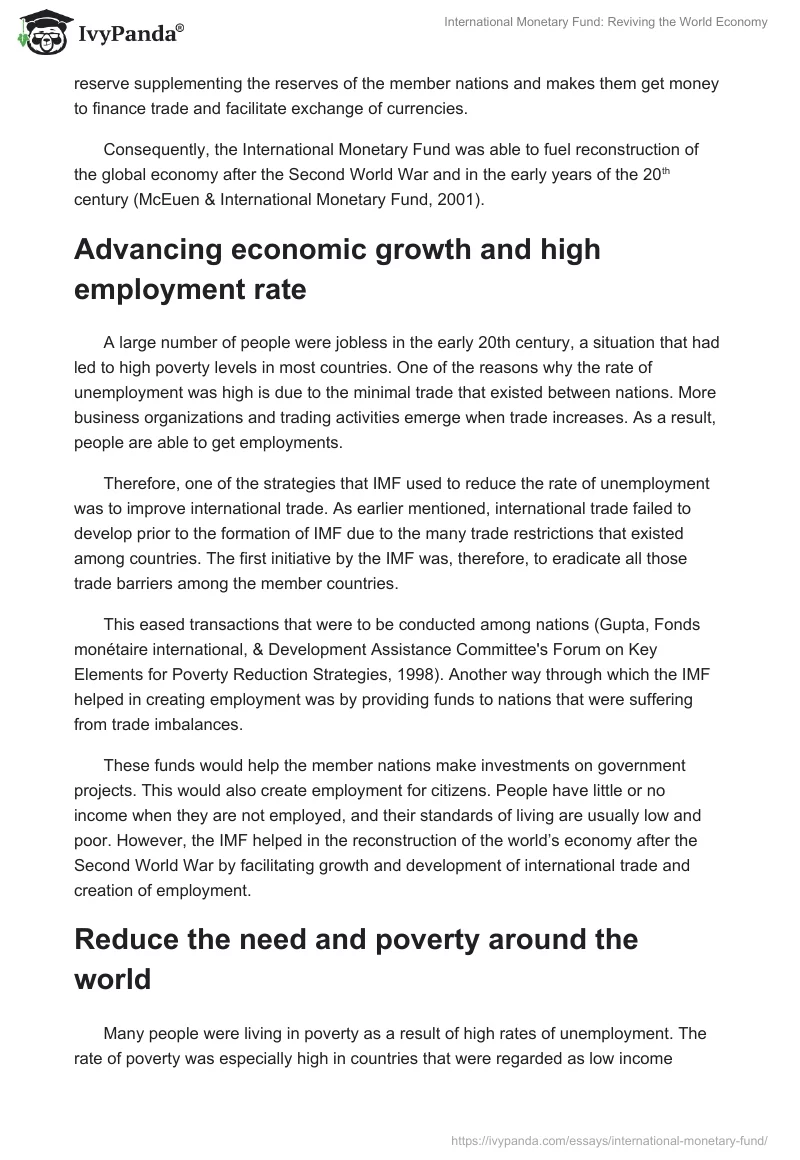 International Monetary Fund: Reviving the World Economy. Page 5