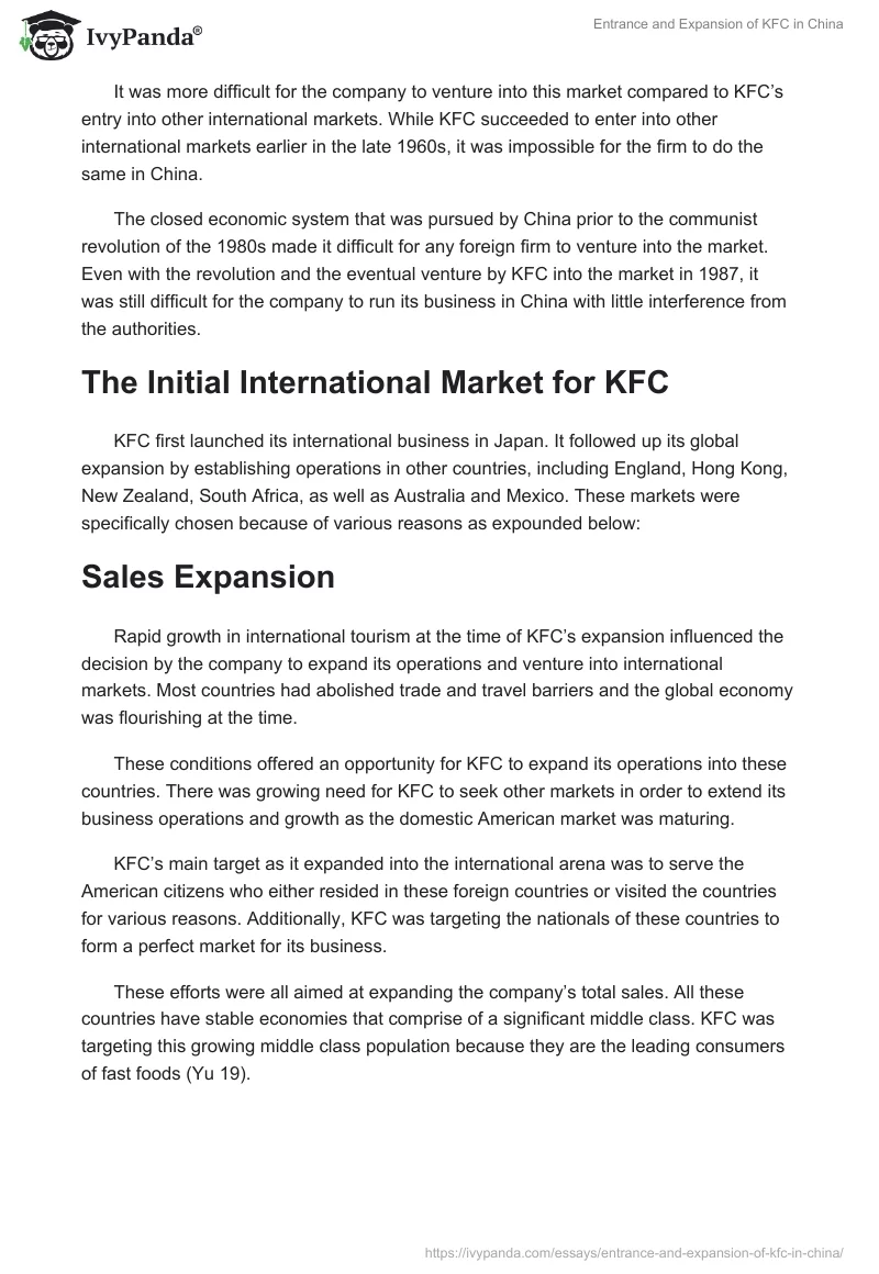 Entrance and Expansion of KFC in China. Page 4