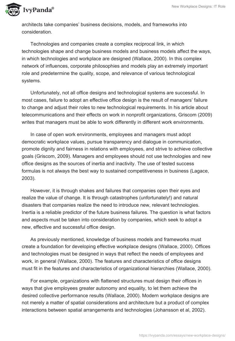 New Workplace Designs: IT Role. Page 2