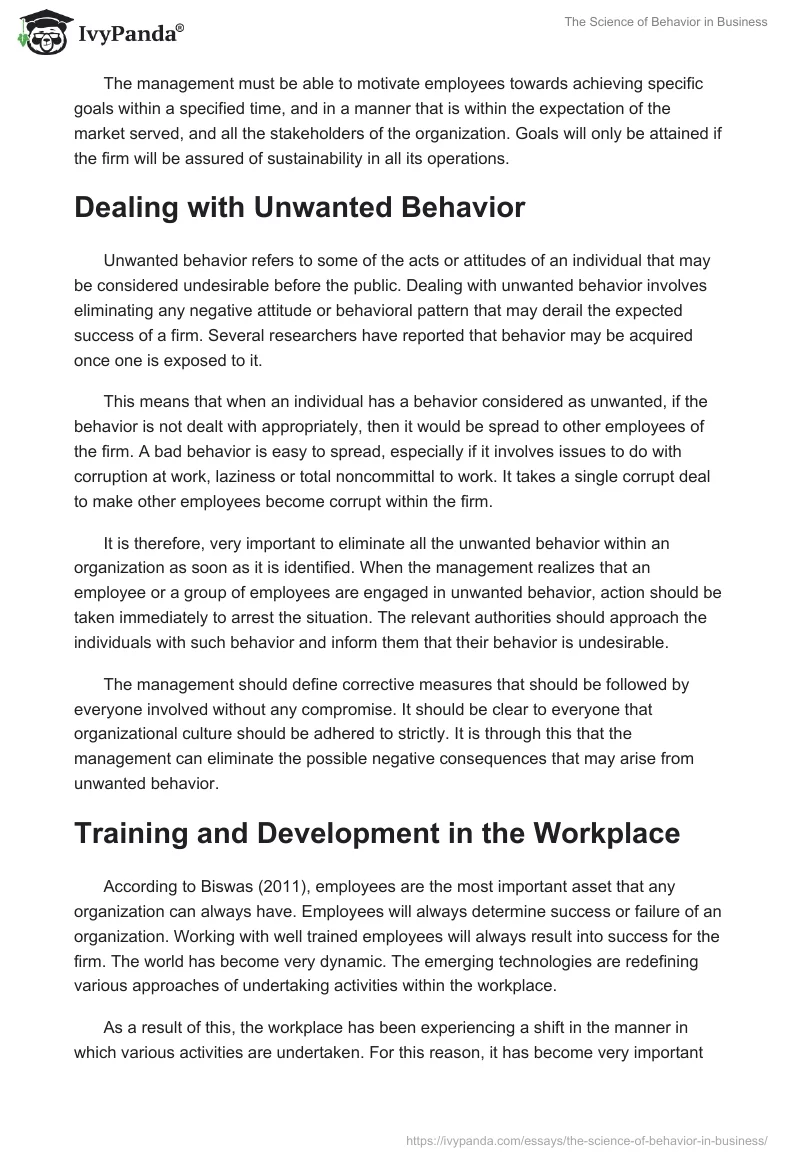 The Science of Behavior in Business. Page 5