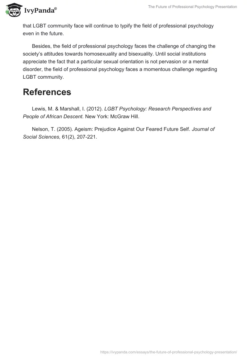 The Future of Professional Psychology Presentation. Page 2