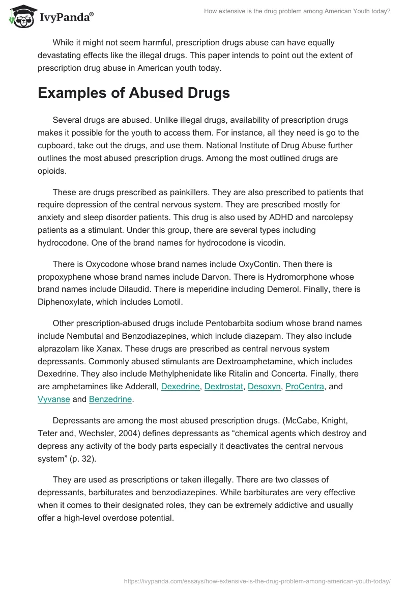 How Extensive Is the Drug Problem Among American Youth Today?. Page 2