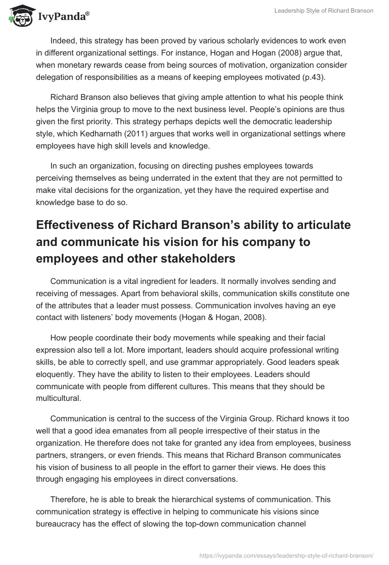 Leadership Style of Richard Branson. Page 3