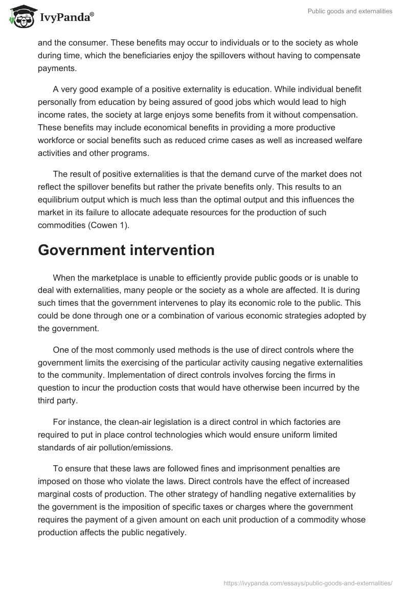 Public goods and externalities. Page 4