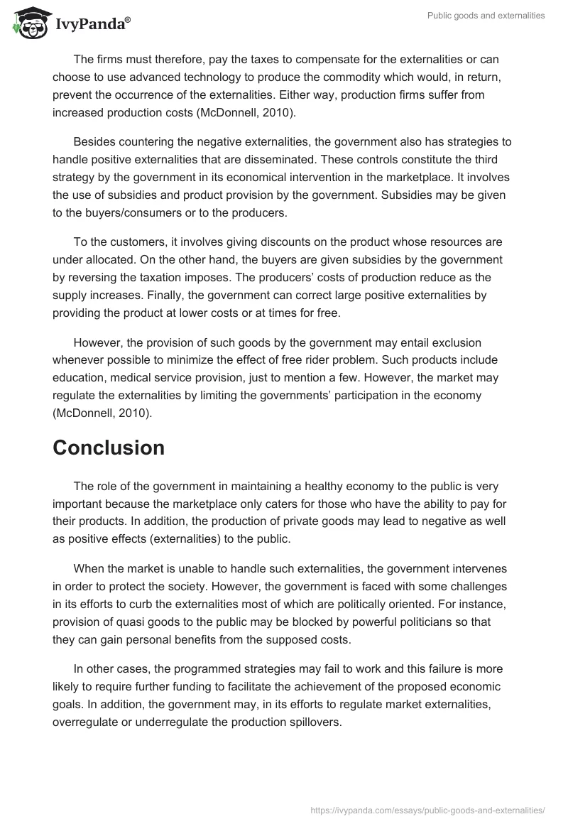 Public goods and externalities. Page 5