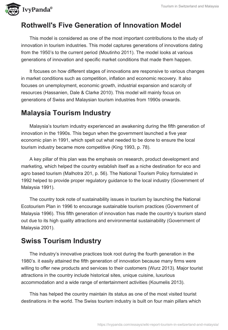 Tourism in Switzerland and Malaysia. Page 3