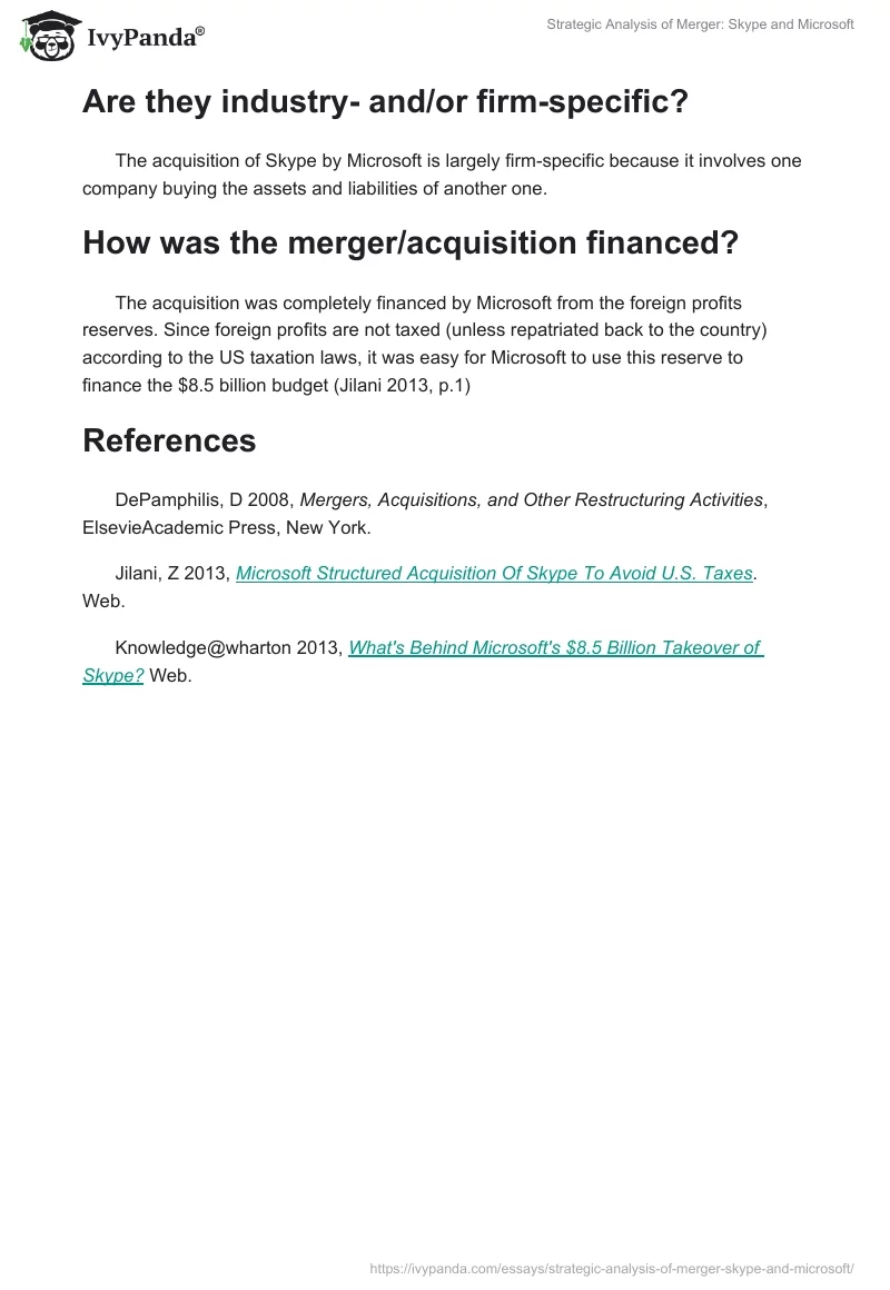 Strategic Analysis of Merger: Skype and Microsoft. Page 2